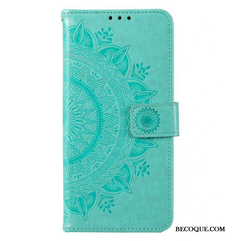 Housse Moto G73 5G Mandala Soleil