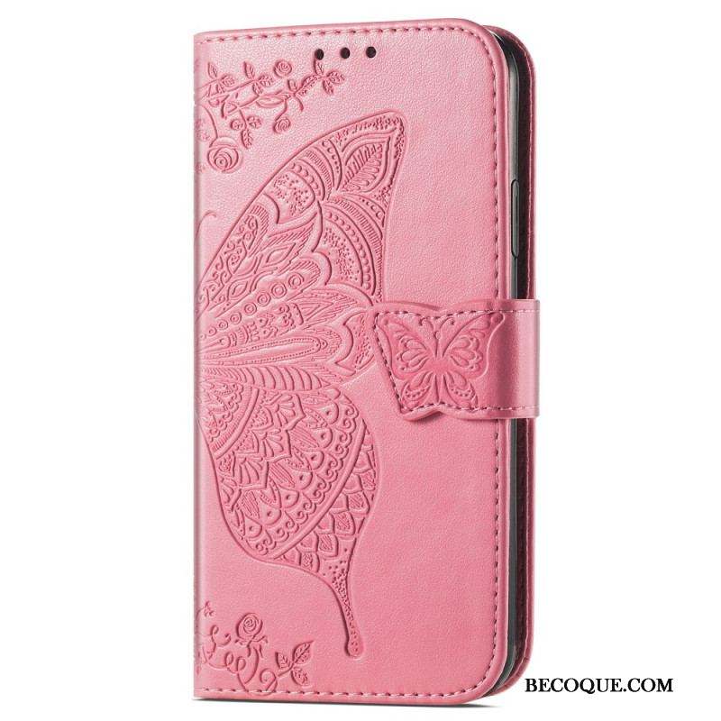 Housse Moto G73 5G Papillon Baroque