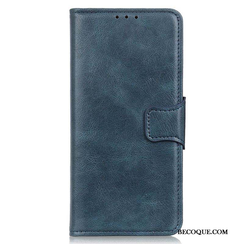 Housse Moto G73 5G Style Cuir Fermoir Réversible