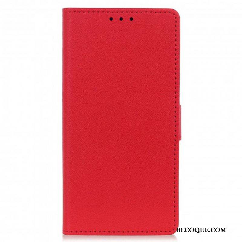 Housse Motorola Edge 20 Pro Effet Cuir Classique
