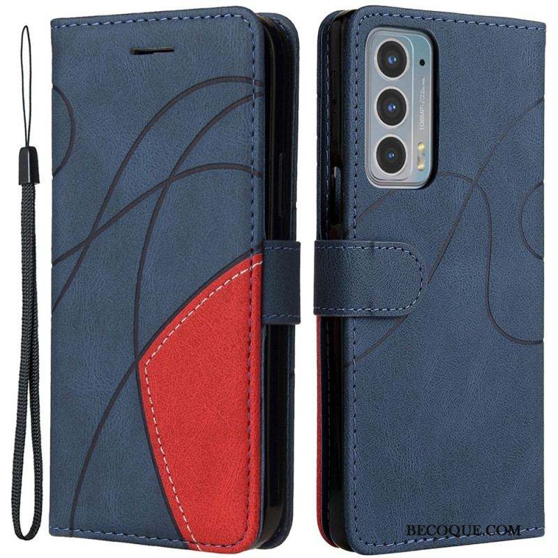 Housse Motorola Edge 20 Simili Cuir Bicolore Signature