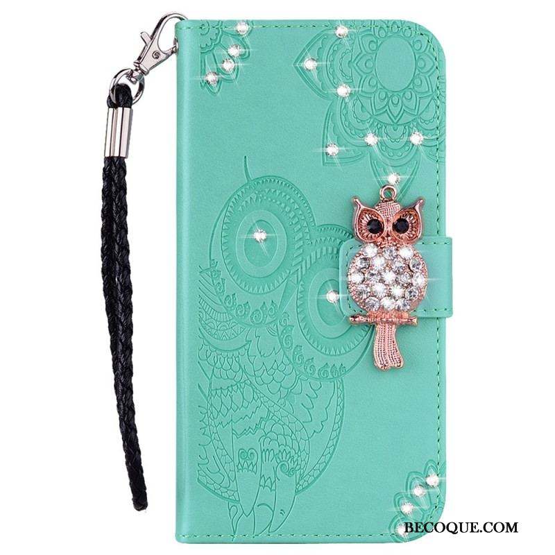 Housse Samsung Galaxy A13 5G / A04s Hibou Mandala et Breloque