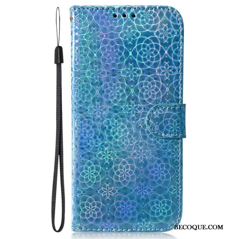 Housse Samsung Galaxy A13 Fleurs Psychédéliques à Lanière