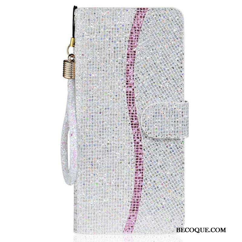 Housse Samsung Galaxy A13 Paillettes à Lanière