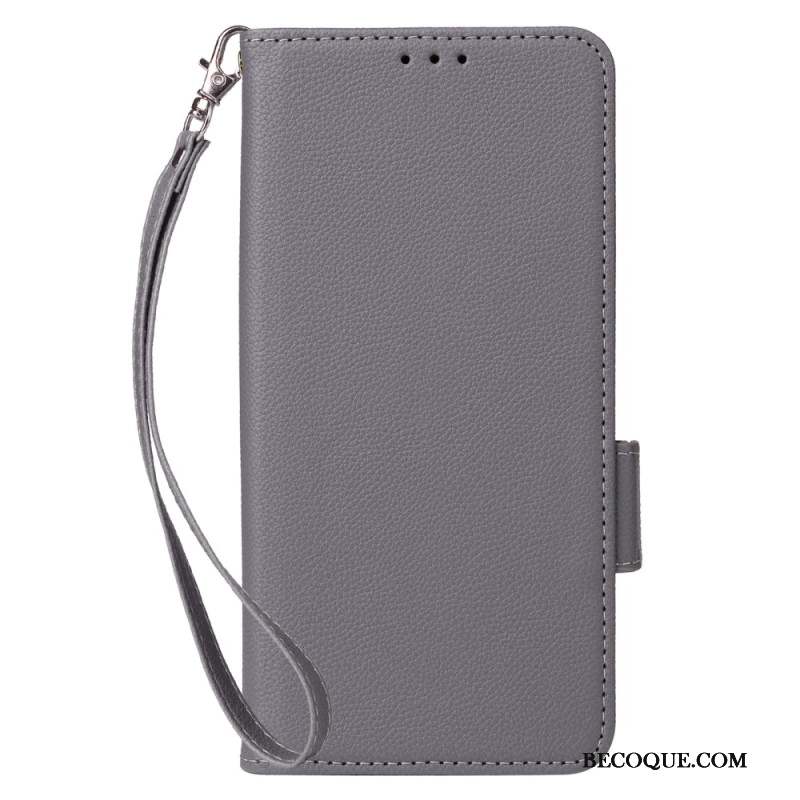 Housse Samsung Galaxy A16 4G / 5G Texture Litchi à Lanière