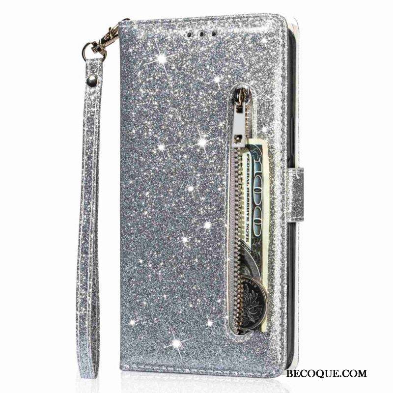 Housse Samsung Galaxy A54 5G Porte-Monnaie Paillettes