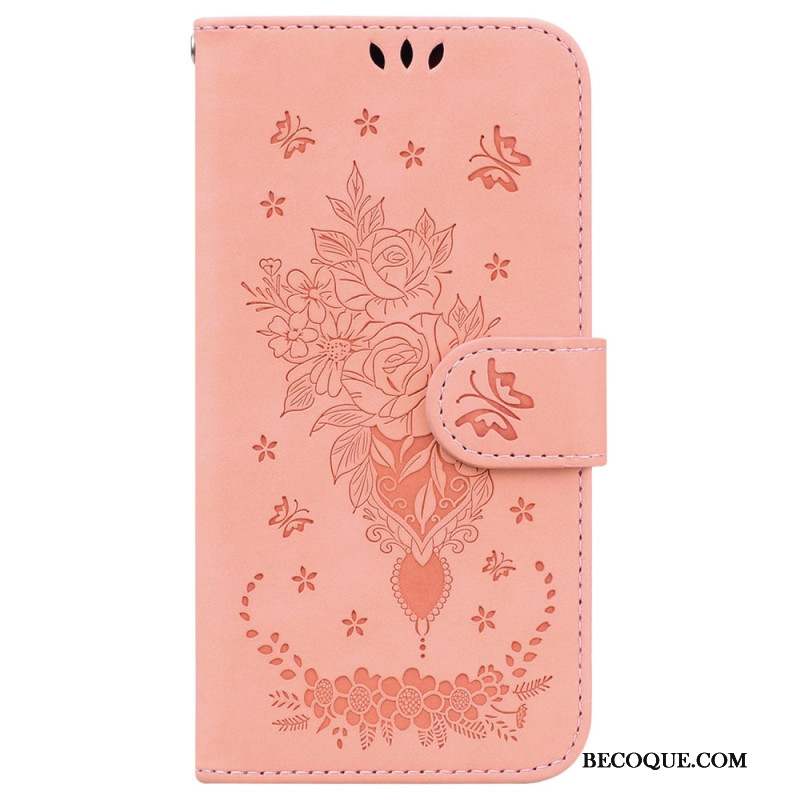 Housse Samsung Galaxy A55 5G Motif de Rose et Papillons