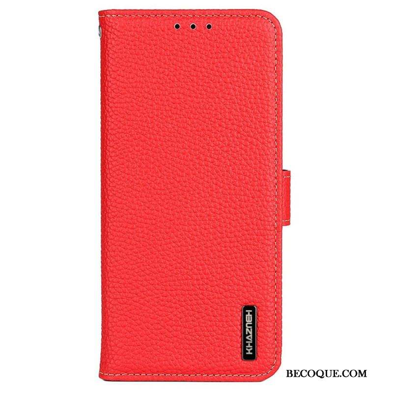 Housse Samsung Galaxy M13 Cuir Litchi KHAZNEH