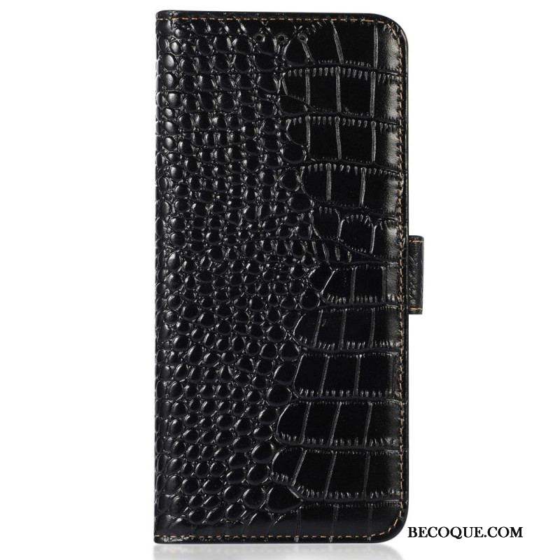 Housse Samsung Galaxy M13 Style Crocodile RFID