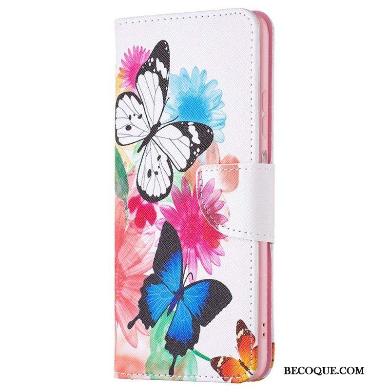 Housse Samsung Galaxy M23 5G Papillons Aquarelle