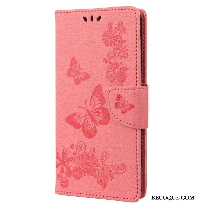 Housse Samsung Galaxy M23 5G Papillons à Lanière