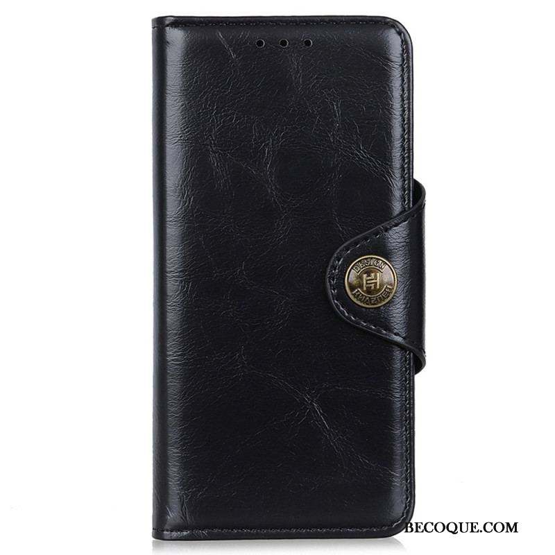 Housse Samsung Galaxy M23 5G Simili Cuir Bouton Verni KHAZNEH