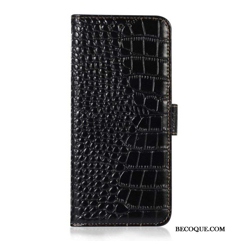 Housse Samsung Galaxy M23 5G Véritable cuir Style Crocodile