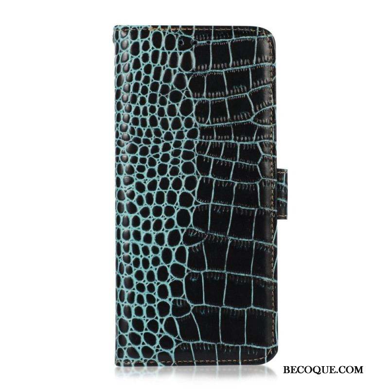 Housse Samsung Galaxy M23 5G Véritable cuir Style Crocodile