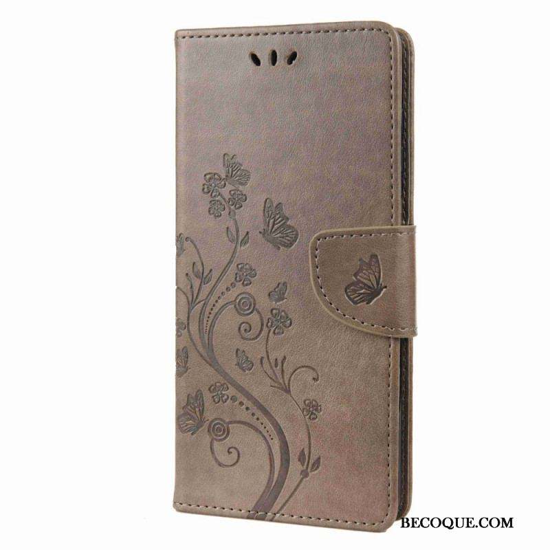 Housse Samsung Galaxy M53 5G Fleurs à Lanière