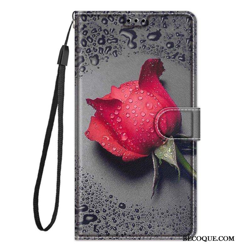 Housse Samsung Galaxy M53 5G Roses avec Lanière