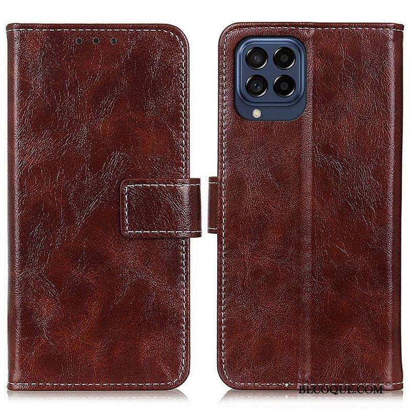 Housse Samsung Galaxy M53 5G Simili Cuir Brillant et ses Coutures