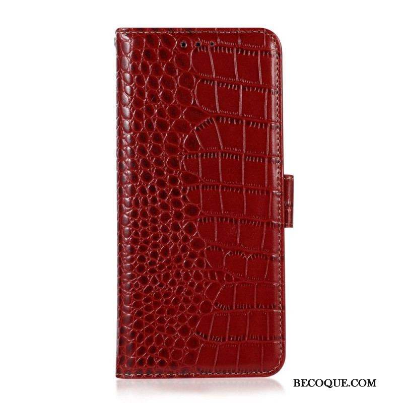 Housse Samsung Galaxy M53 5G Style Crocodile RFID