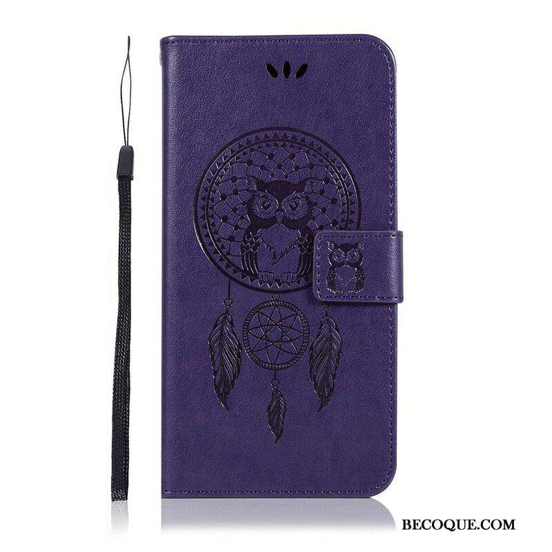 Housse Samsung Galaxy S20 FE Effet Cuir Attrape Rêves Hibou