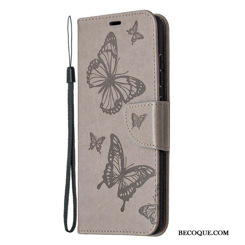 Housse Samsung Galaxy S20 FE Les Papillons en Vol avec Lanière