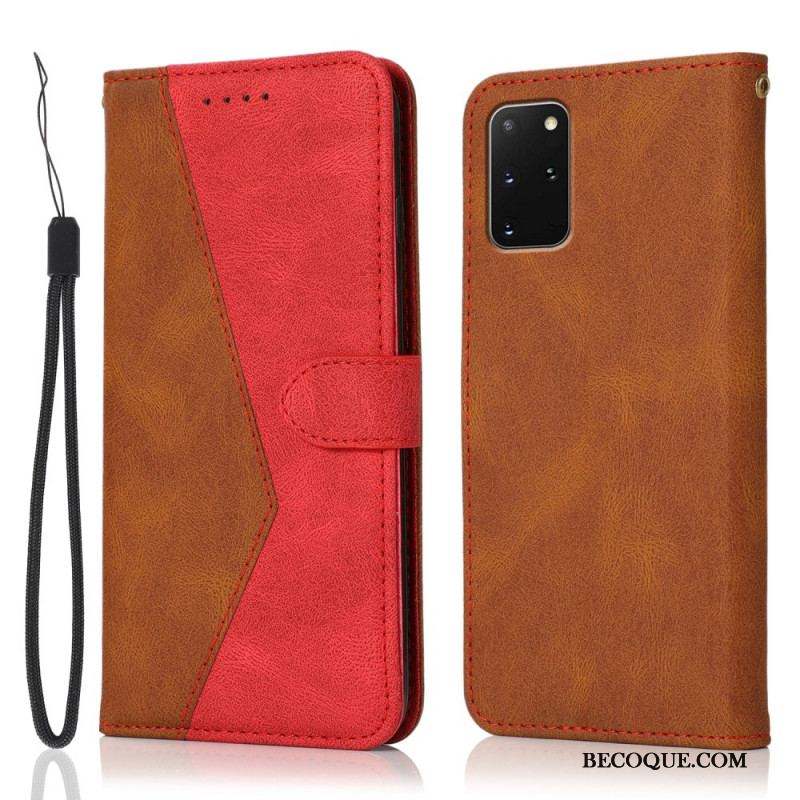 Housse Samsung Galaxy S20 Plus / S20 Plus 5G Simili Cuir Bicolore Triangle