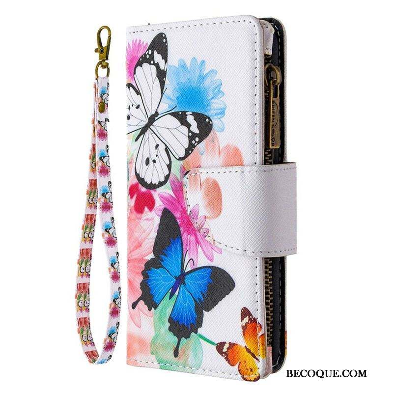 Housse Samsung Galaxy S20 Ultra Poche Zippée Papillons