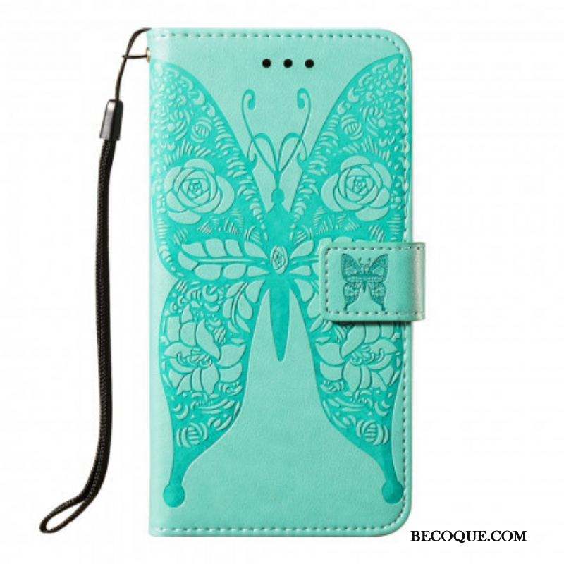 Housse Samsung Galaxy S21 5G Papillon Motif en Fleurs