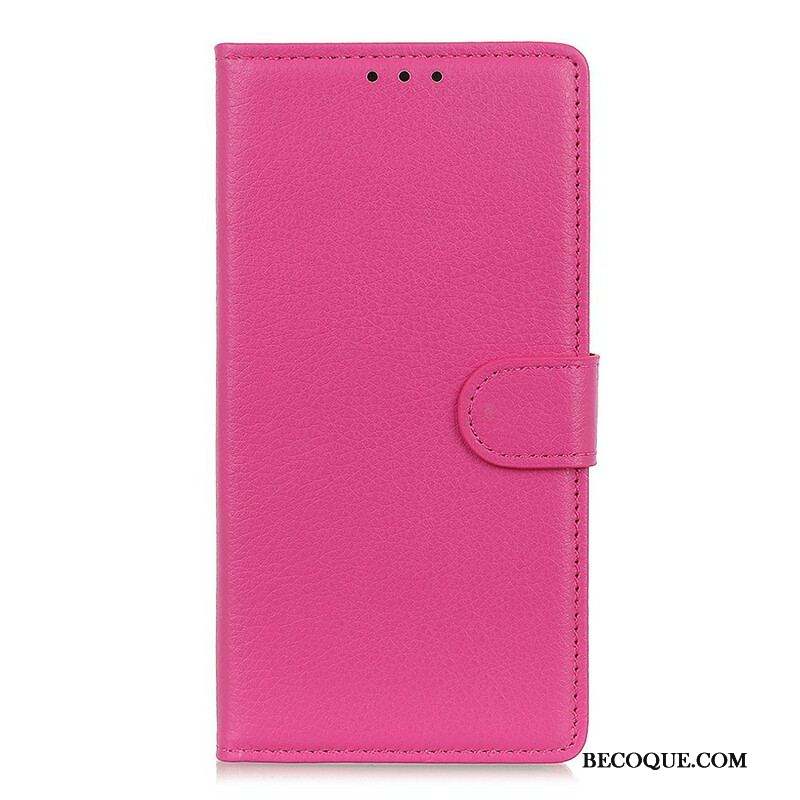 Housse Samsung Galaxy S21 5G Simili Cuir Litchi Traditionnel