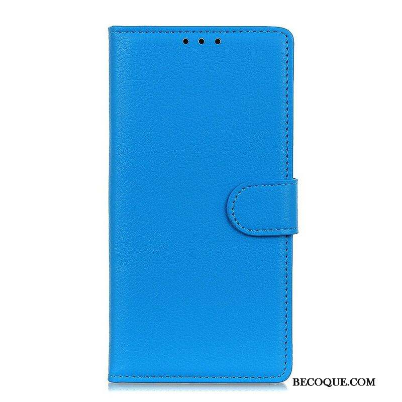 Housse Samsung Galaxy S21 5G Simili Cuir Litchi Traditionnel