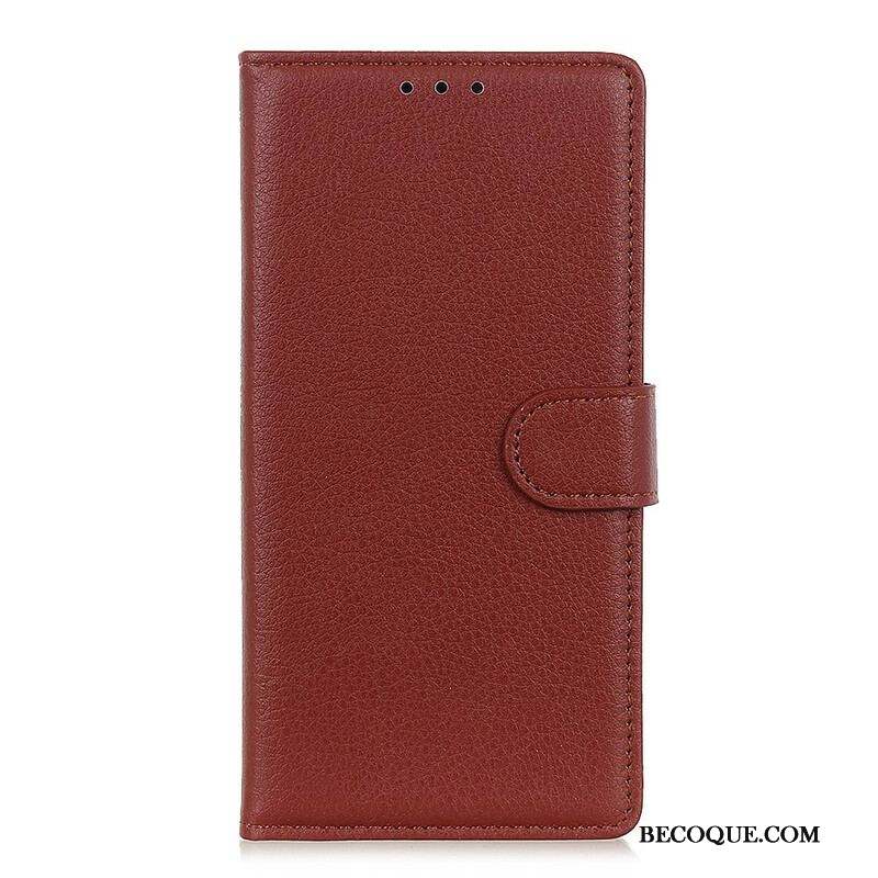 Housse Samsung Galaxy S21 5G Simili Cuir Litchi Traditionnel