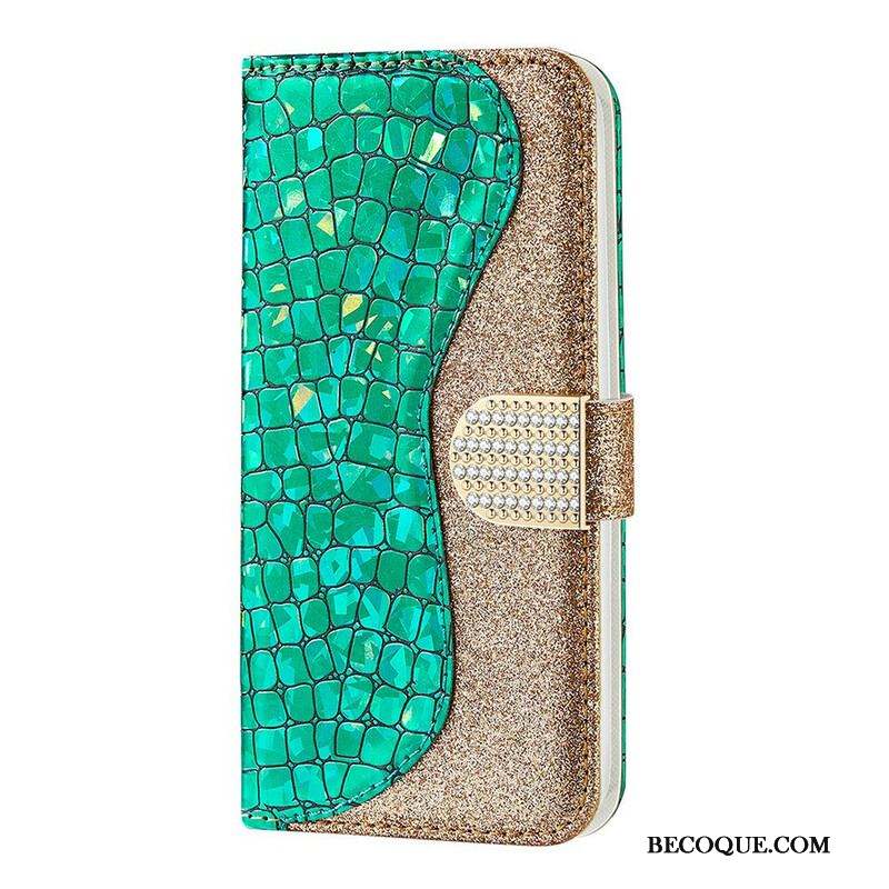 Housse Samsung Galaxy S21 FE Croco Diamants