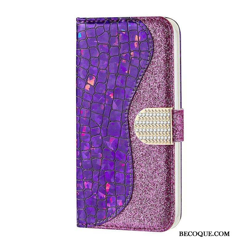 Housse Samsung Galaxy S21 FE Croco Diamants