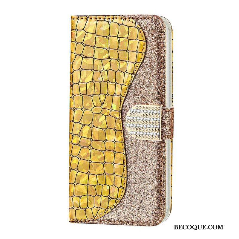 Housse Samsung Galaxy S21 FE Croco Diamants