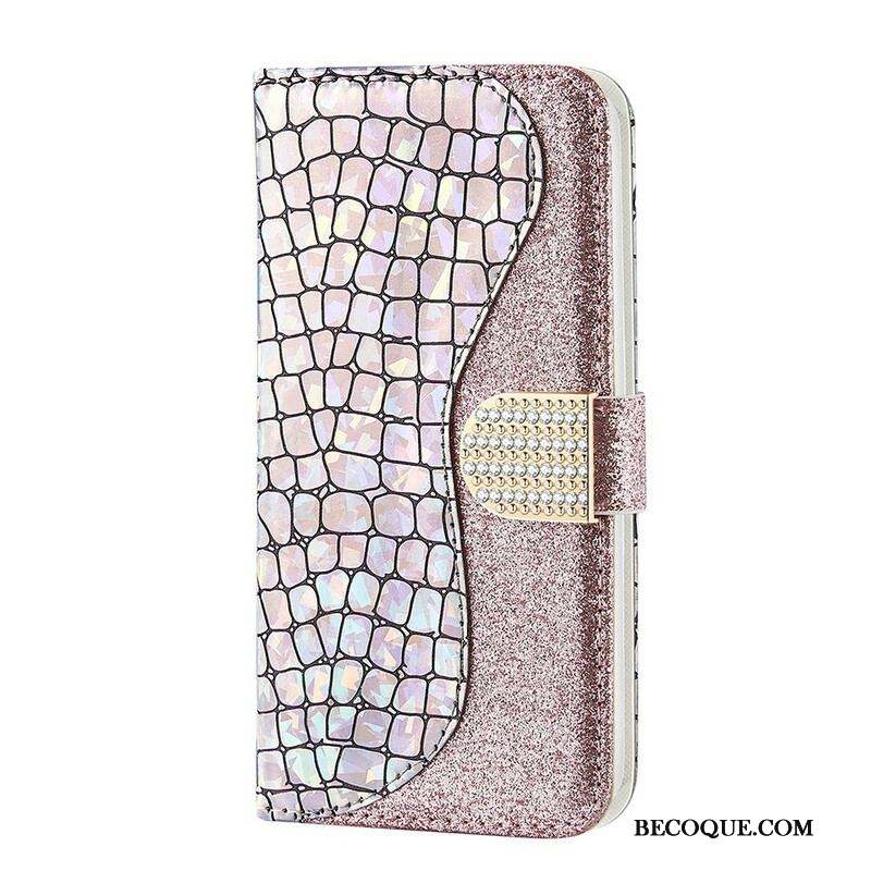 Housse Samsung Galaxy S21 FE Croco Diamants