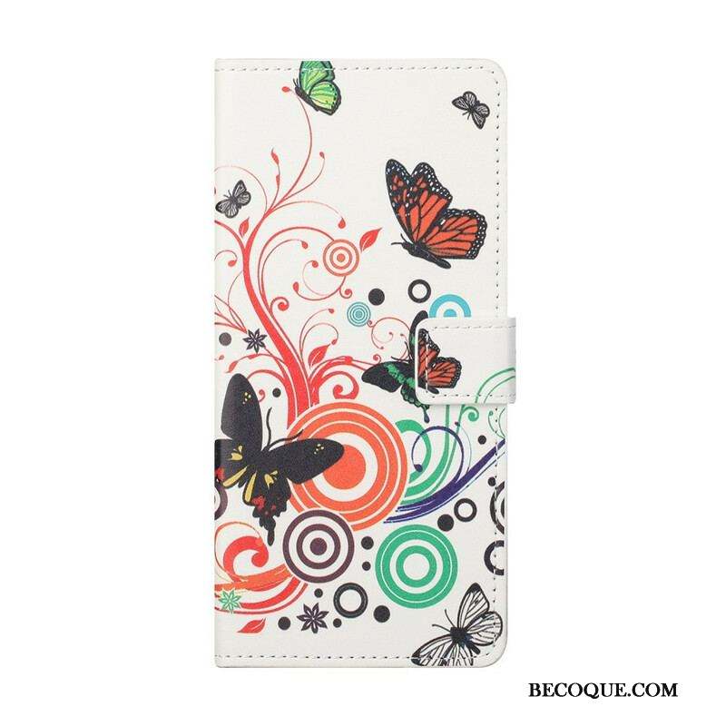 Housse Samsung Galaxy S21 FE Papillons et Fleurs