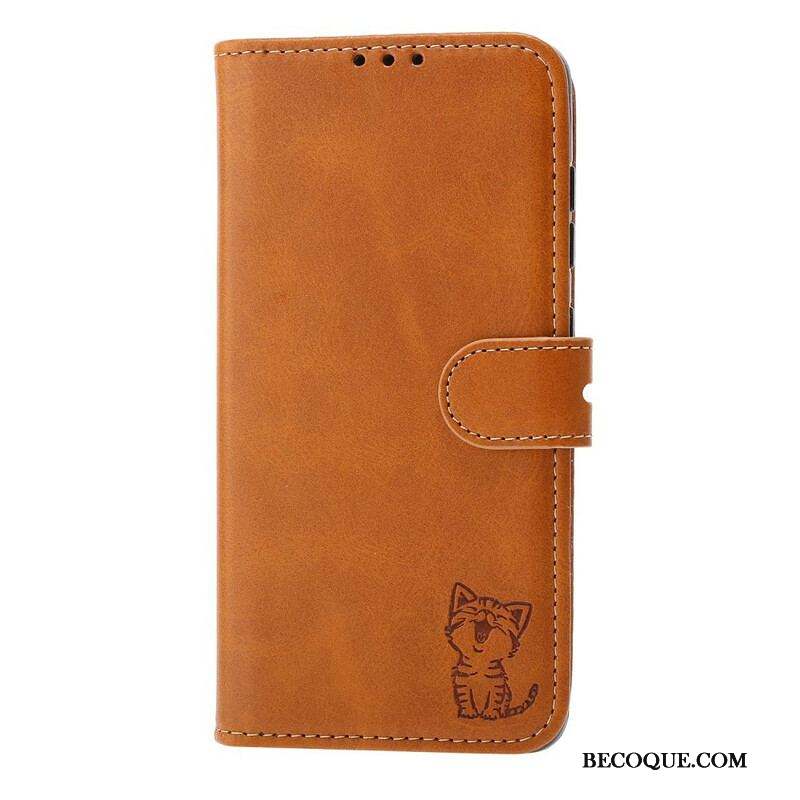 Housse Samsung Galaxy S21 FE Simili Cuir Chaton