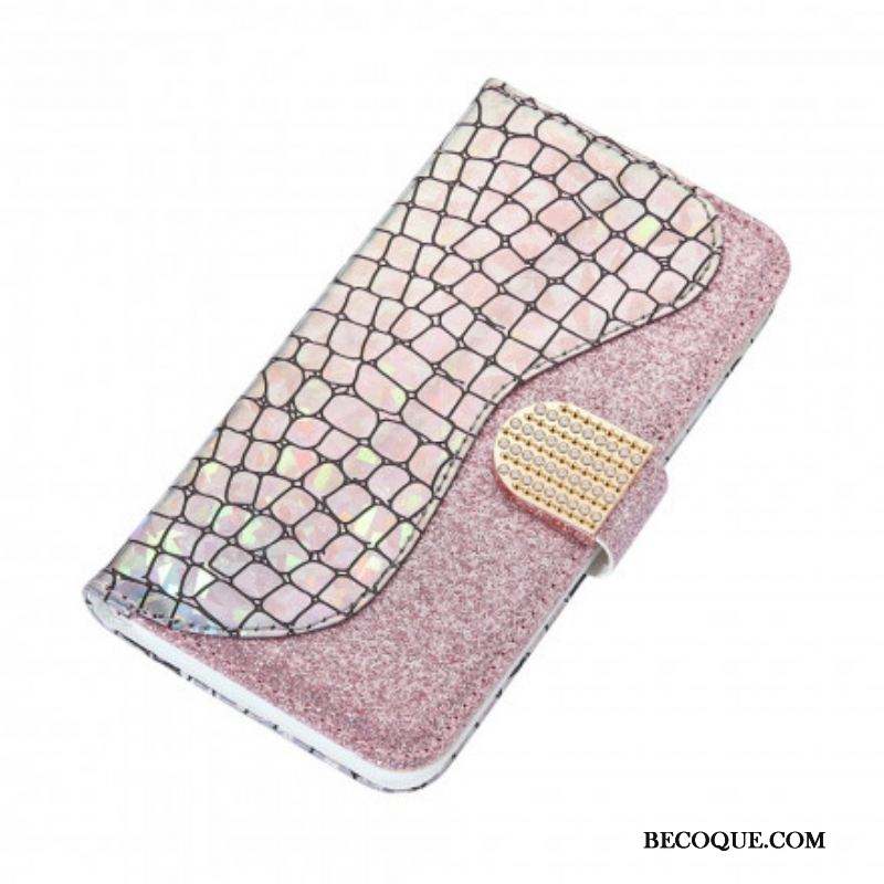 Housse Samsung Galaxy S21 Ultra 5G Croco Diamants