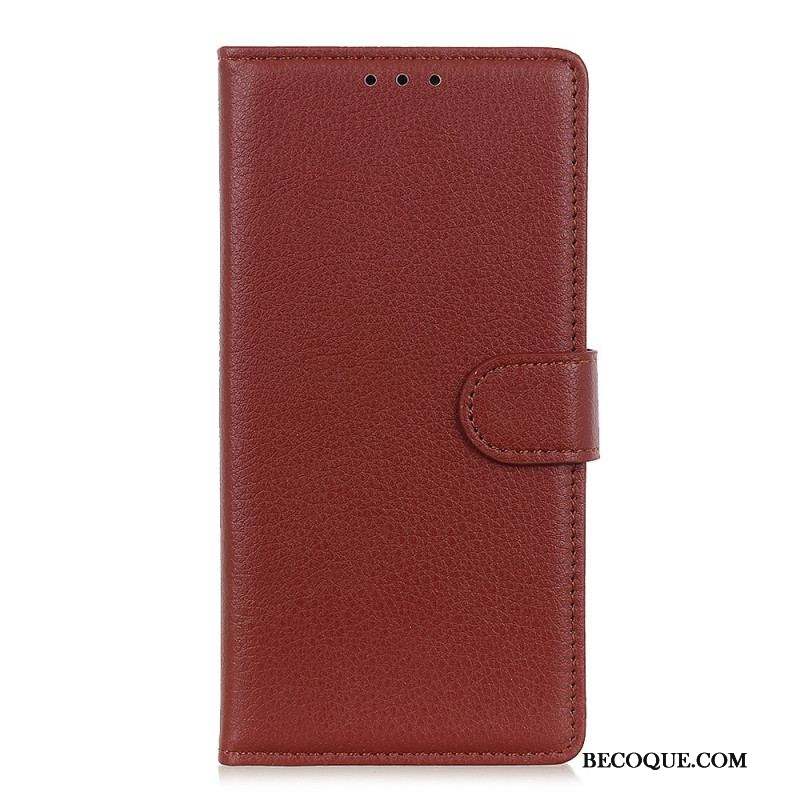 Housse Samsung Galaxy S22 5G Cuir Litchi Traditionnel