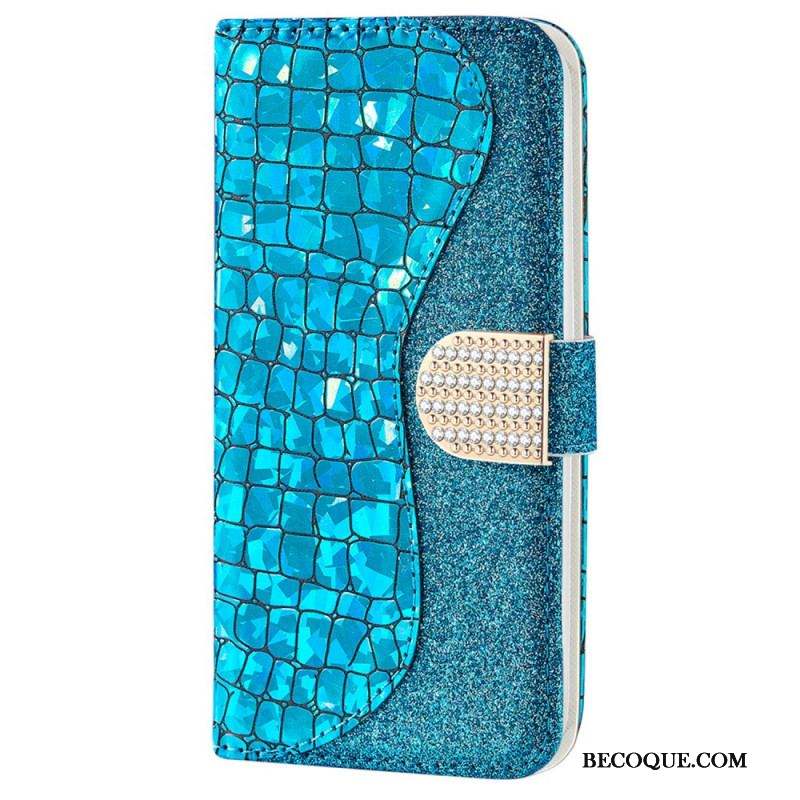 Housse Samsung Galaxy S22 Plus 5G Croco Diamants