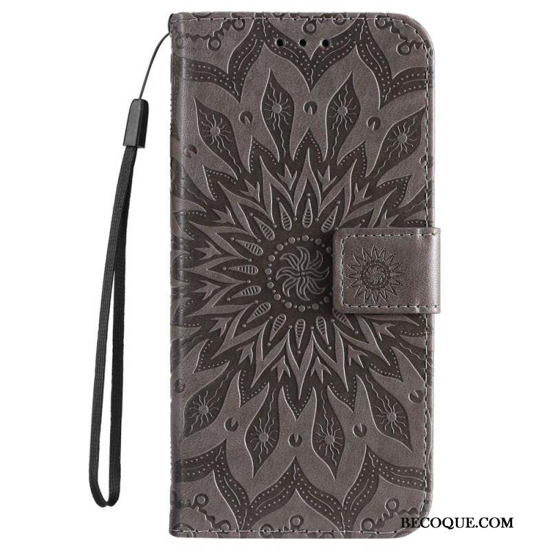 Housse Samsung Galaxy S23 5G Mandala Soleil avec Lanière