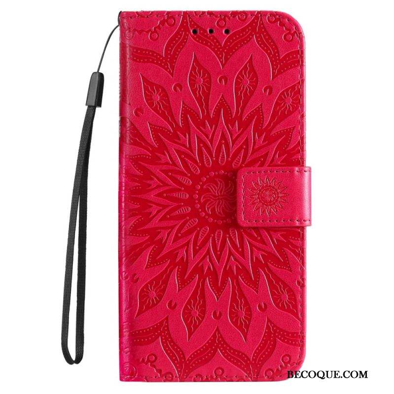 Housse Samsung Galaxy S23 5G Mandala Soleil avec Lanière