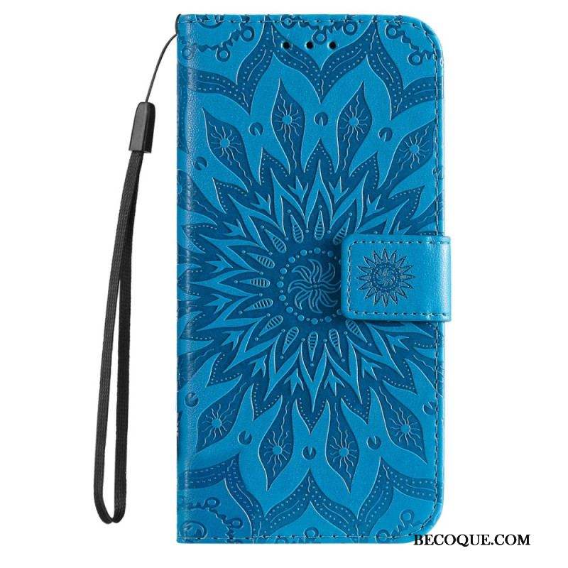 Housse Samsung Galaxy S23 5G Mandala Soleil avec Lanière