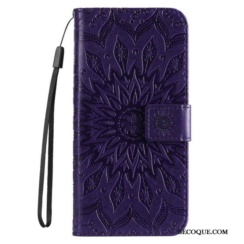 Housse Samsung Galaxy S23 5G Mandala Soleil avec Lanière