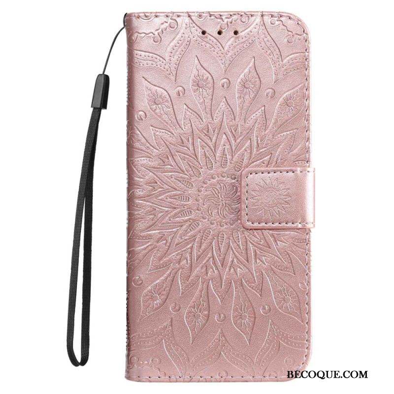 Housse Samsung Galaxy S23 5G Mandala Soleil avec Lanière