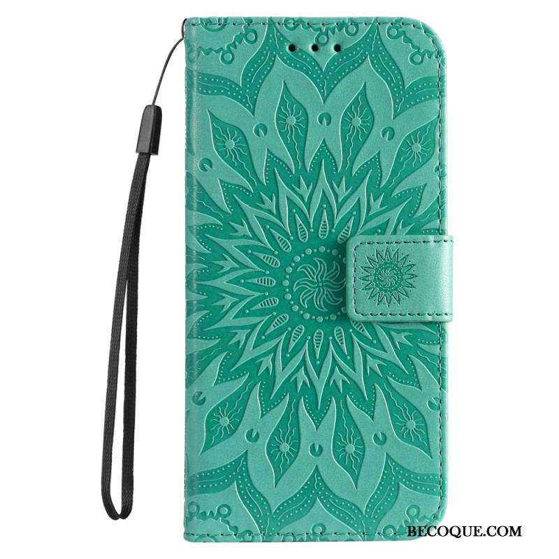 Housse Samsung Galaxy S23 5G Mandala Soleil avec Lanière