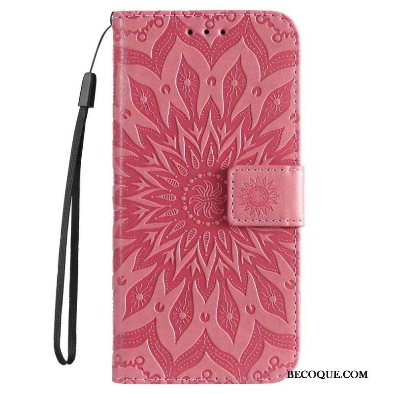 Housse Samsung Galaxy S23 5G Mandala Soleil avec Lanière