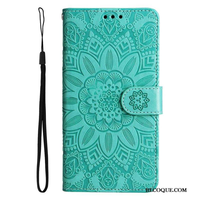 Housse Samsung Galaxy S23 5G Mandala Soleil avec Lanière