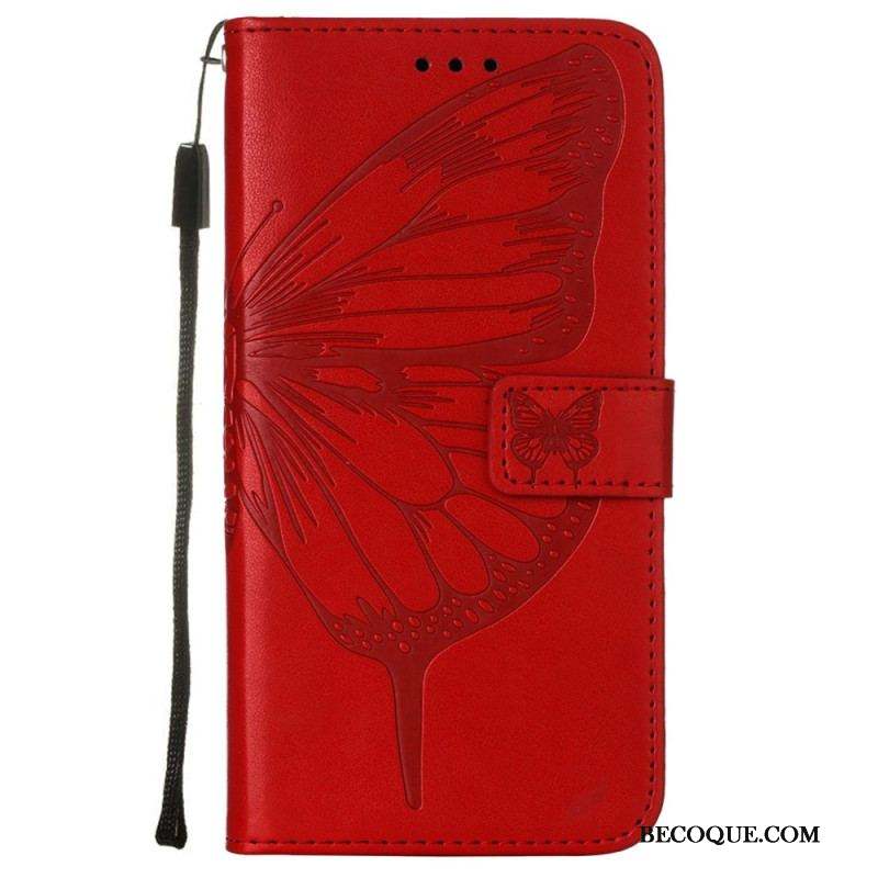 Housse Samsung Galaxy S23 5G Papillon Design avec Lanière