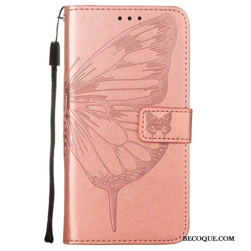 Housse Samsung Galaxy S23 5G Papillon Design avec Lanière