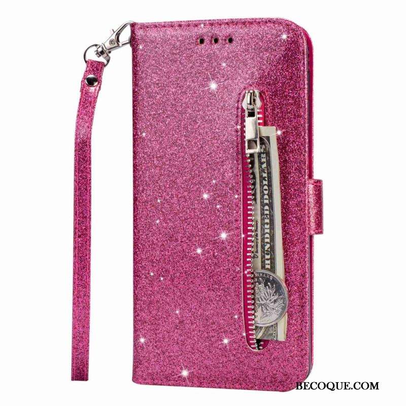 Housse Samsung Galaxy S23 5G Porte-Monnaie Paillettes